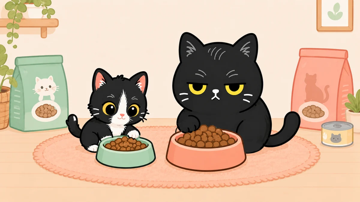 ภาพประกอบบทความ ลูกแมวกินอาหารแมวโตได้ไหม? ต่างกันยังไง ทำไมวัยกำลังโตต้องกินคนละสูตร