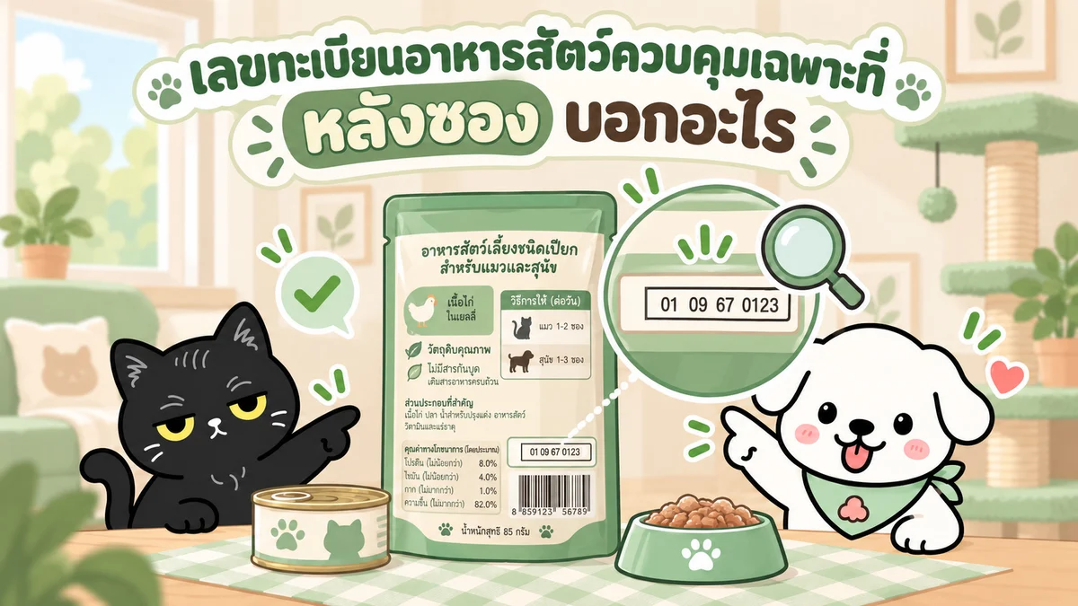 ภาพประกอบบทความ เลขทะเบียนอาหารสัตว์ควบคุมเฉพาะคืออะไร? แต่ละส่วนบอกอะไร