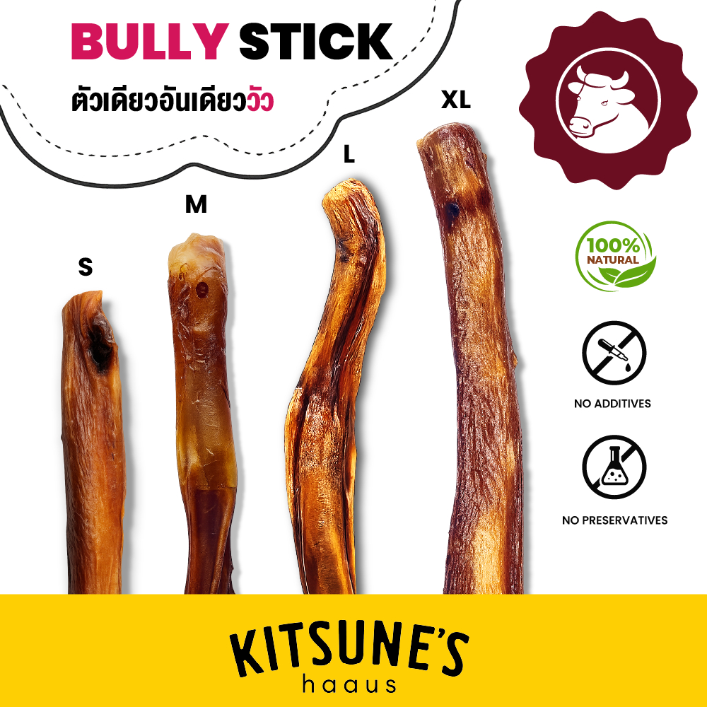 รูปสินค้า Kitsune Haaus คิทสึเนะ เฮาส์ ตัวเดียวอันเดียววัว - Bully Stick ขนมน้องหมา