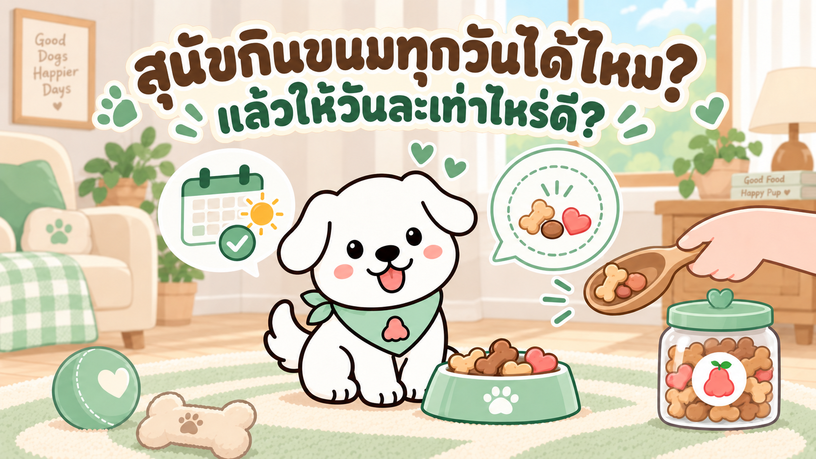 ภาพประกอบบทความ ขนมหมาให้ทุกวันได้ไหม? ควรให้วันละเท่าไหร่