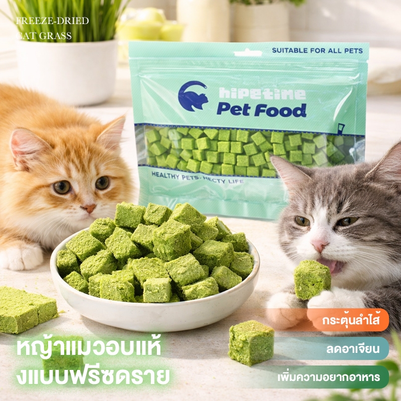 รูปสินค้า หญ้าแมวฟรีซดราย ช่วยขับก้อนขน บำรุงระบบย่อย อาหารเสริมแมวธรรมชาติ 100 กรัม