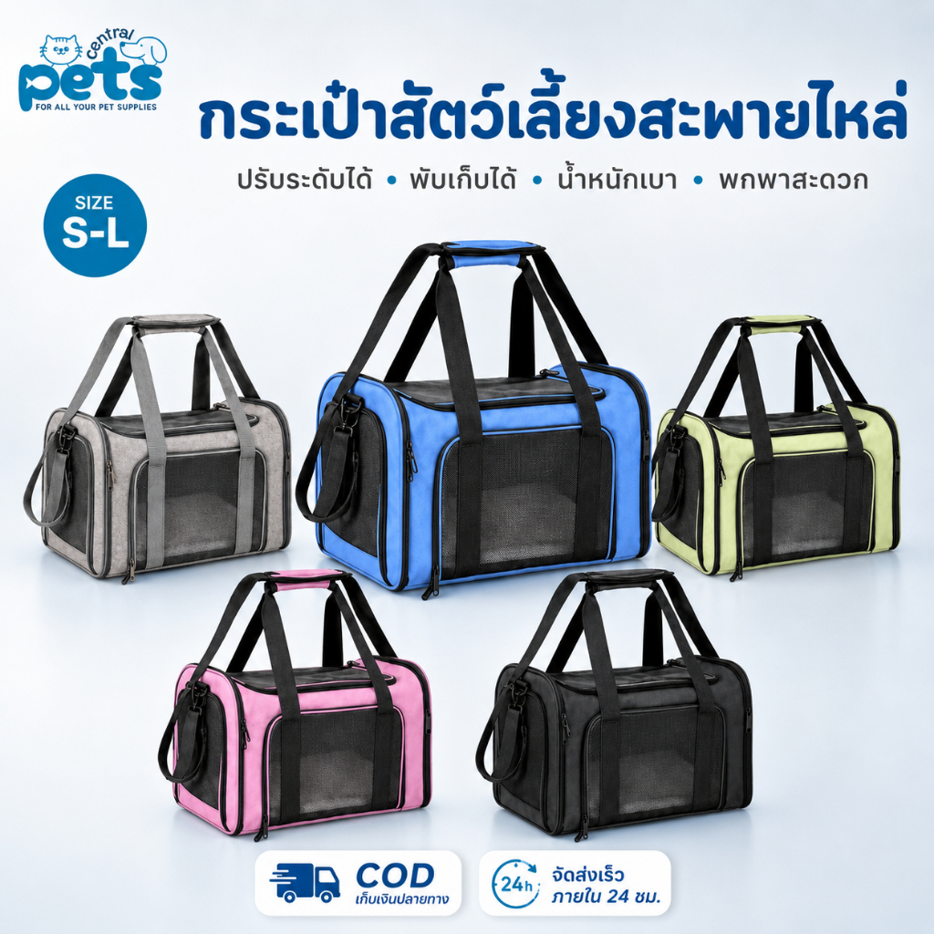 รูปสินค้า Bratvee.pet บรัทวี.เพ็ท ลดเหลือ 359 กระเป๋าสัตว์เลี้ยงสะพายไหล่ ปรับระดับได้ พับเก็บได้