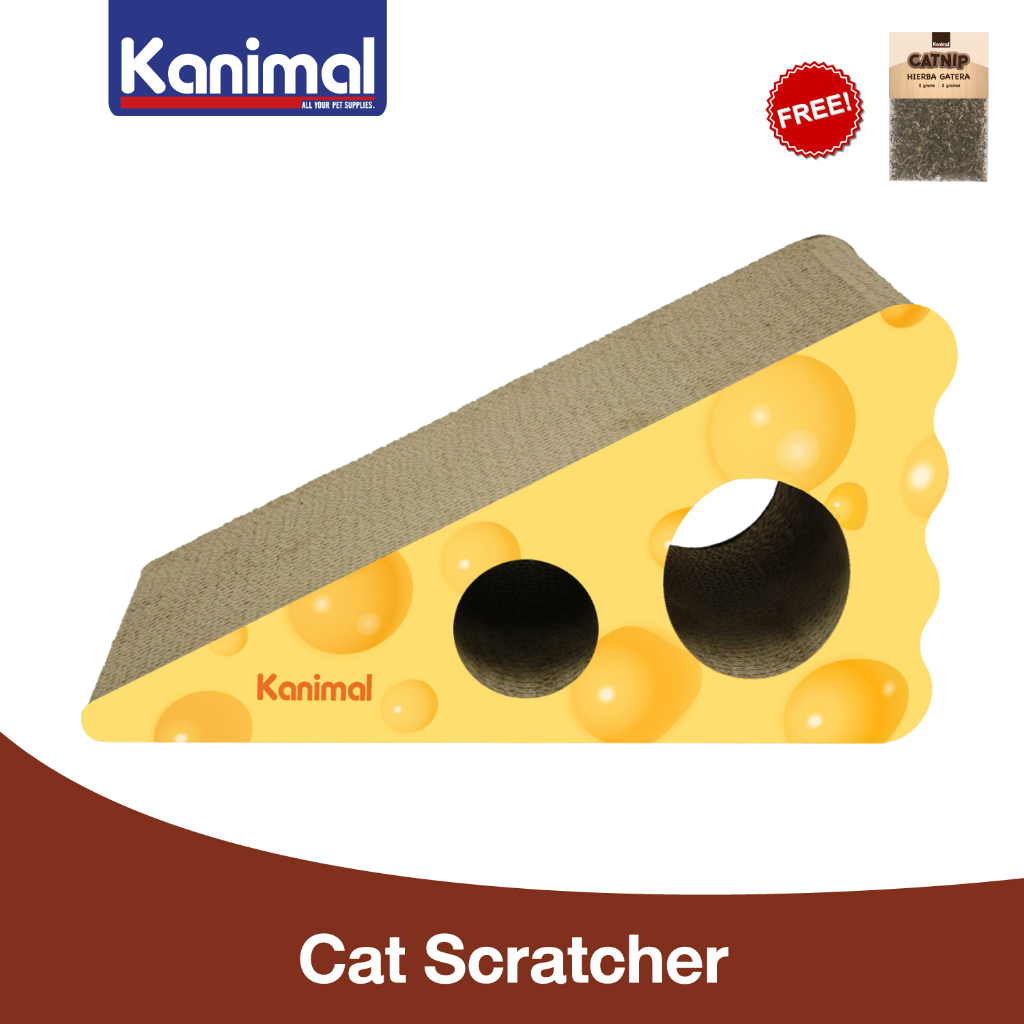 รูปสินค้า Kanimal 17600 Cat Toy Cheesy ของเล่นแมว ที่ลับเล็บแมว รุ่นชีสก้อน สำหรับแมว 40x22x19.5 ซม. Catnip กัญชาแมว