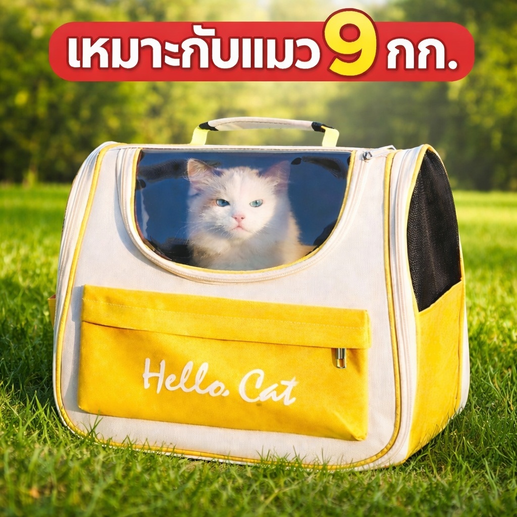 รูปสินค้า กระเป๋าแมว กระเป๋าหมา เป้สัตว์เลี้ยง 10 กก. ใบใหญ่มาก พับเก็บได้ ระบายอากาศได้