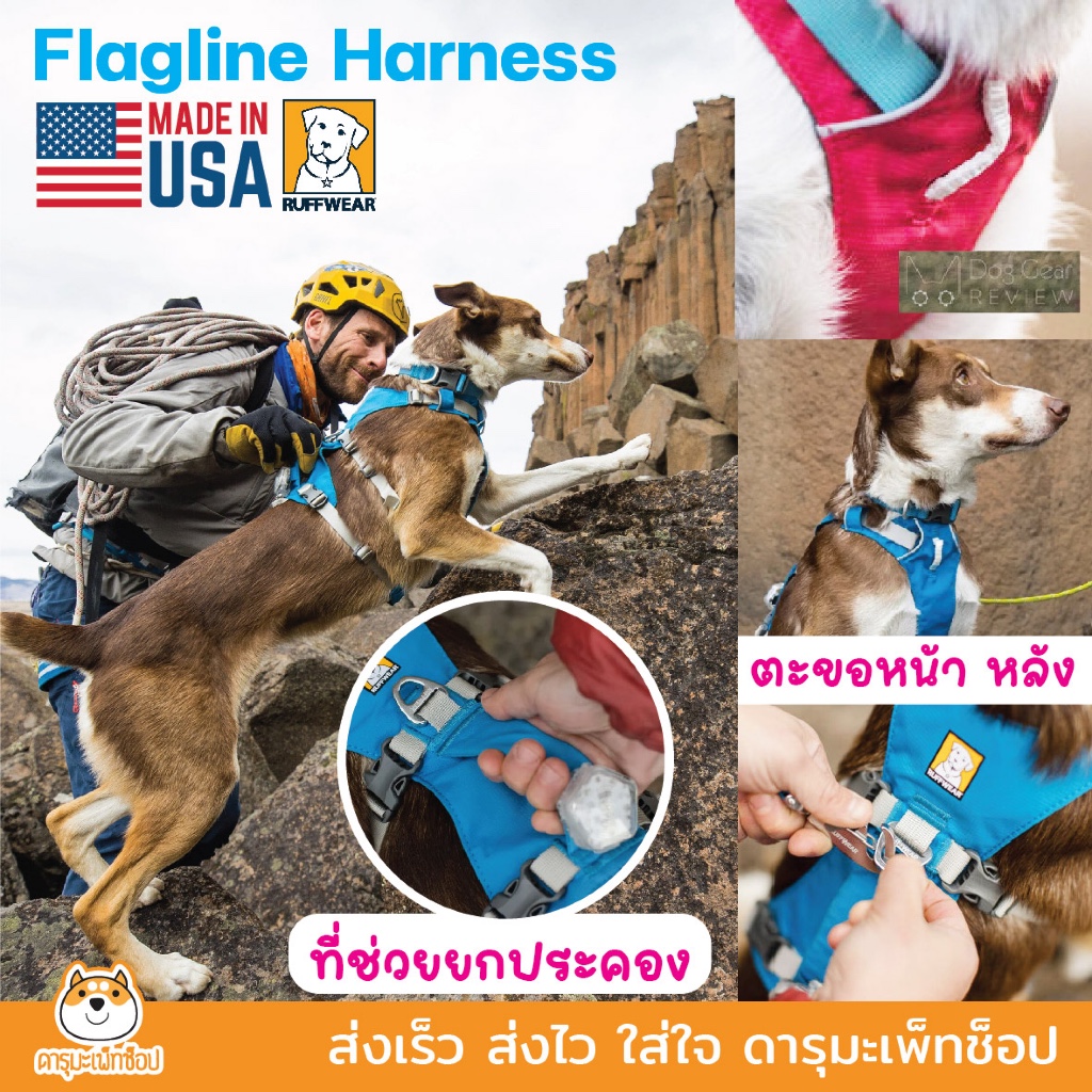 รูปสินค้า Ruffwear Flagline™ Dog Harness with Handle Lightweight, Multi-Use Dog รัดอกสุนัข