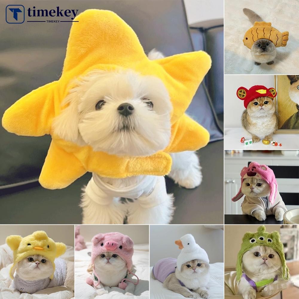 รูปสินค้า TME สัตว์เลี้ยงแมวหมวกปลาดาว Snapper ไก่รูปหมวก Teddy Dress Up เครื่องแต่งกาย Headdress