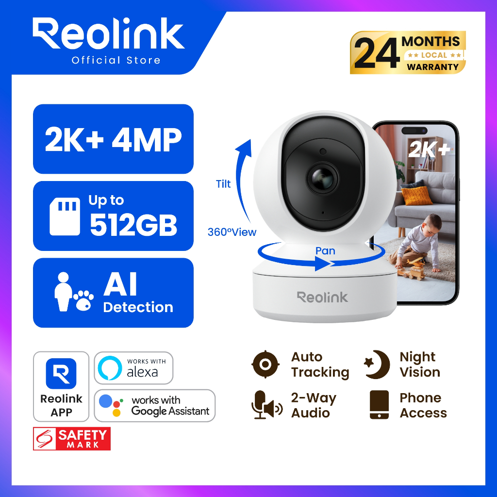 รูปสินค้า Reolink E1 4MP 2K กล้องวงจรปิดในบ้าน Wi-Fi 6