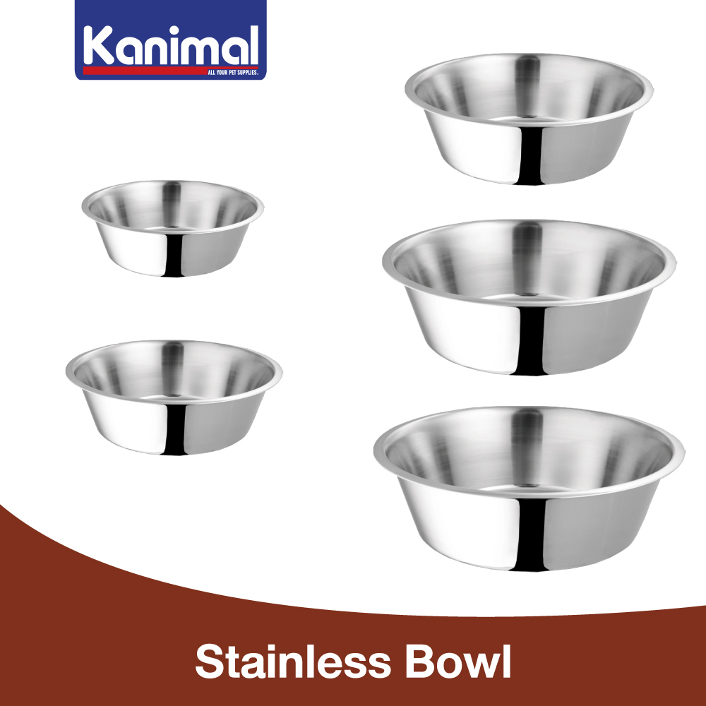 รูปสินค้า Kanimal Original Pet Bowl ชามอาหาร ชามน้ำ ชามสแตนเลส สำหรับสุนัขและแมว Size S / M / L/ XL