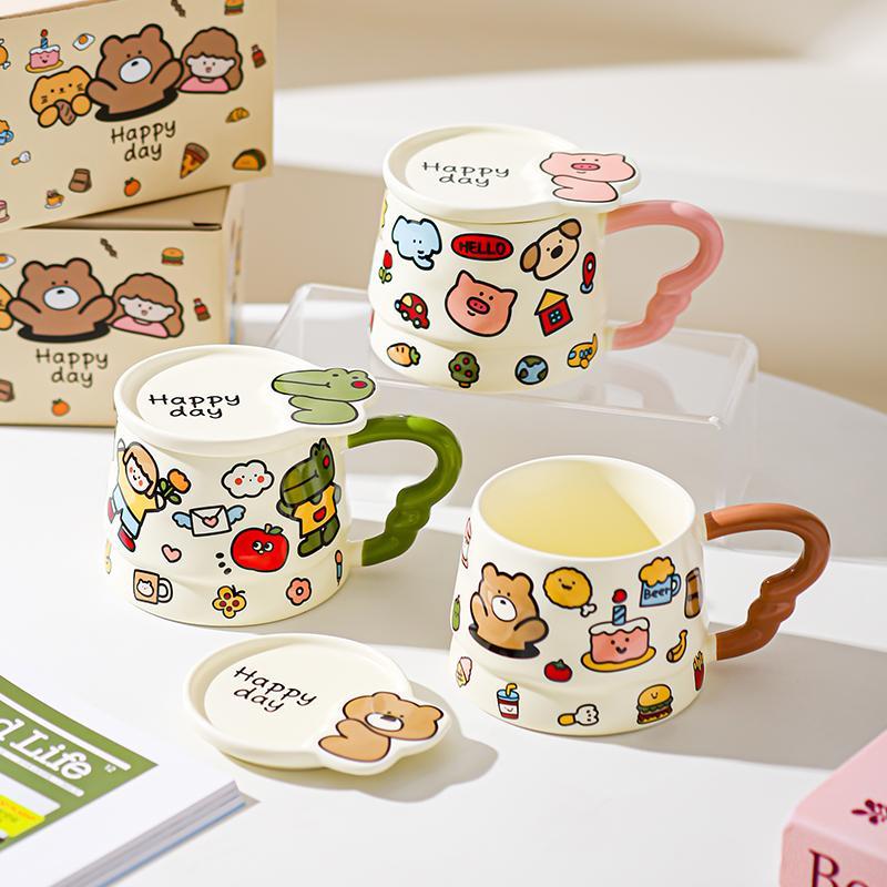 รูปสินค้า SENSENLIVE แก้วน้ํากาแฟ ของขวัญวันเกิดน่ารัก สําหรับผู้หญิง ลายแมว เหมาะกับคริสต์มาส