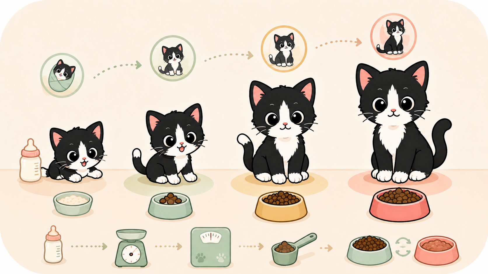 ภาพประกอบบทความ ลูกแมวควรกินวันละกี่กรัม? ดูตามอายุและน้ำหนัก