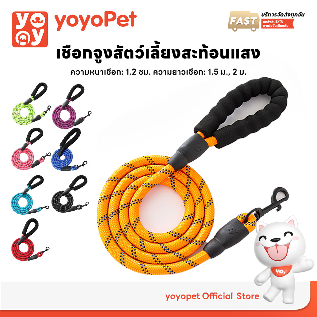 รูปสินค้า YoYo Pet โยโย่เพ็ท yoyopet สายจูงฝึกสุนัข Training leash เชือกยาว 2 เมตร สายจูงหมา