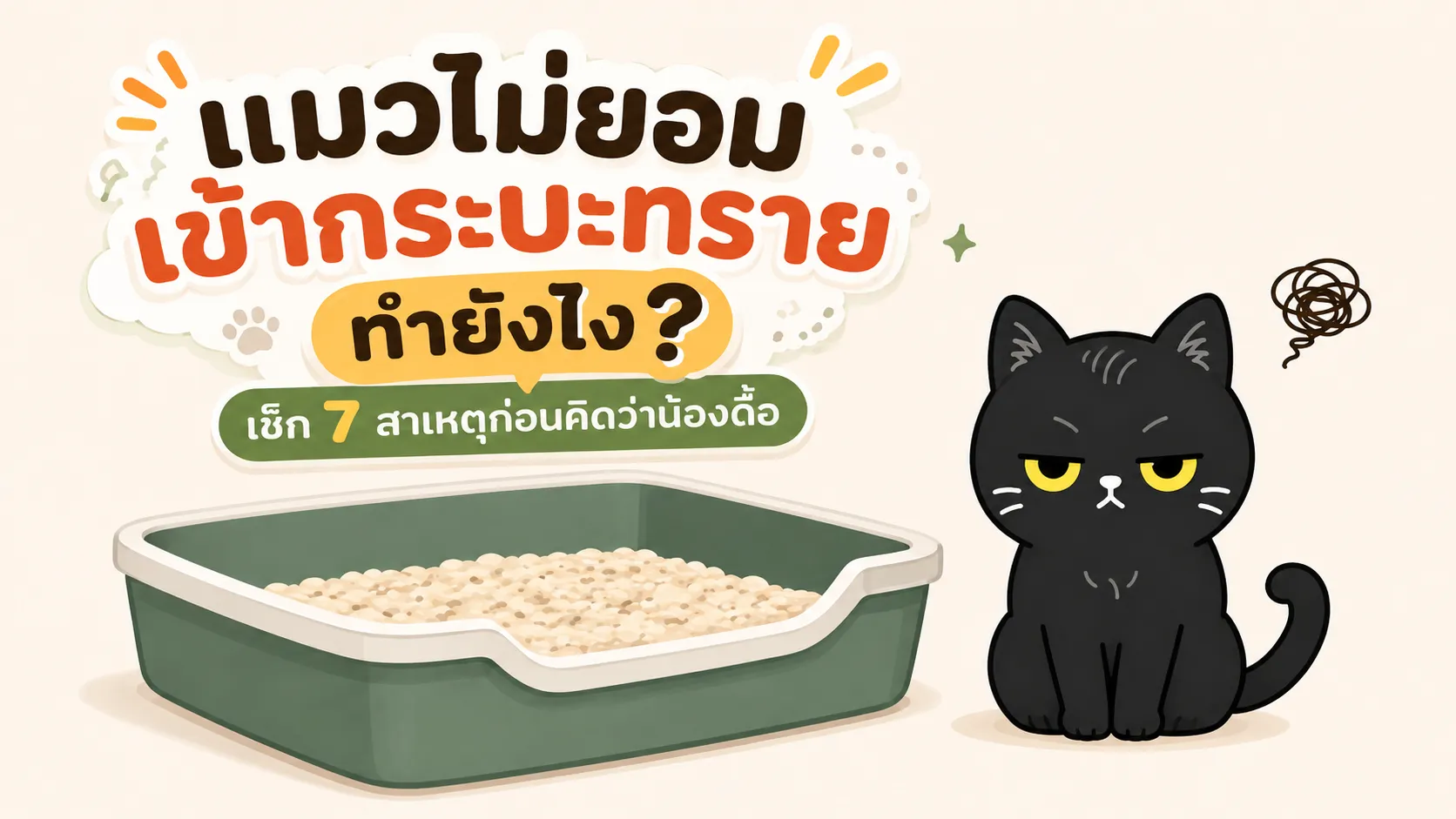 ภาพประกอบบทความ แมวไม่ยอมเข้ากระบะทราย ทำยังไง? เช็ก 7 สาเหตุก่อนคิดว่าน้องดื้อ