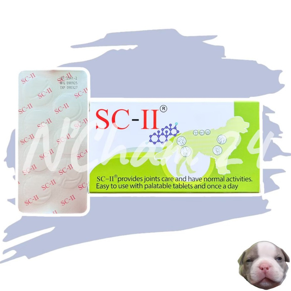 รูปสินค้า SC-II joint อาหารเสริมสูตรดูแลข้อและกระดูก สำหรับสุนัข บรรจุ 28 เม็ด 1 กล่อง