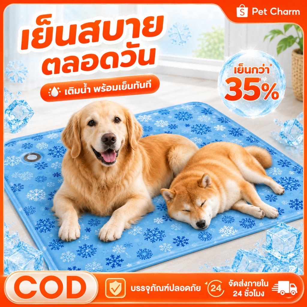 รูปสินค้า Greenpets กรีนเพ็ทส์ แผ่นเจลเย็นสุนัขแมว ที่นอนกันร้อน ซักได้ แผ่นรองนอนสัตว์เลี้ยง