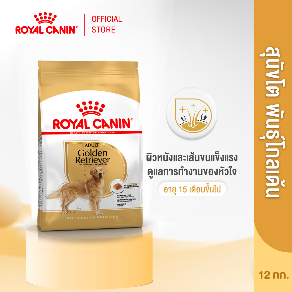 รูปสินค้า Royal Canin Golden Retriever Adult อาหารเม็ดสุนัขโตพันธุ์โกลเด้นรีทรีฟเวอร์ 12 กก.