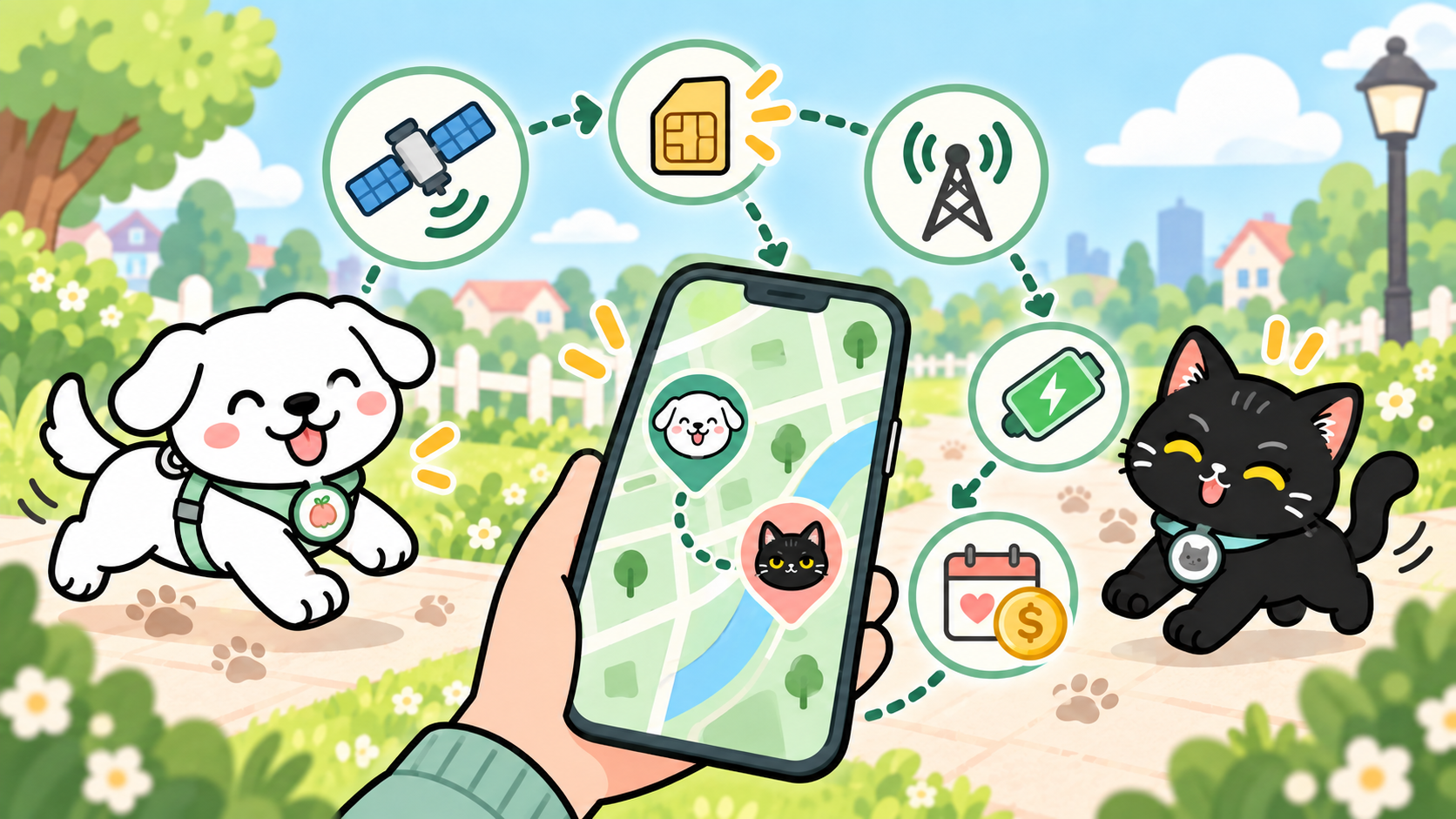 ภาพประกอบบทความ GPS ติดปลอกคอหมาแมวต้องใส่ซิมไหม? มีค่ารายเดือนไหม และทำงานยังไง