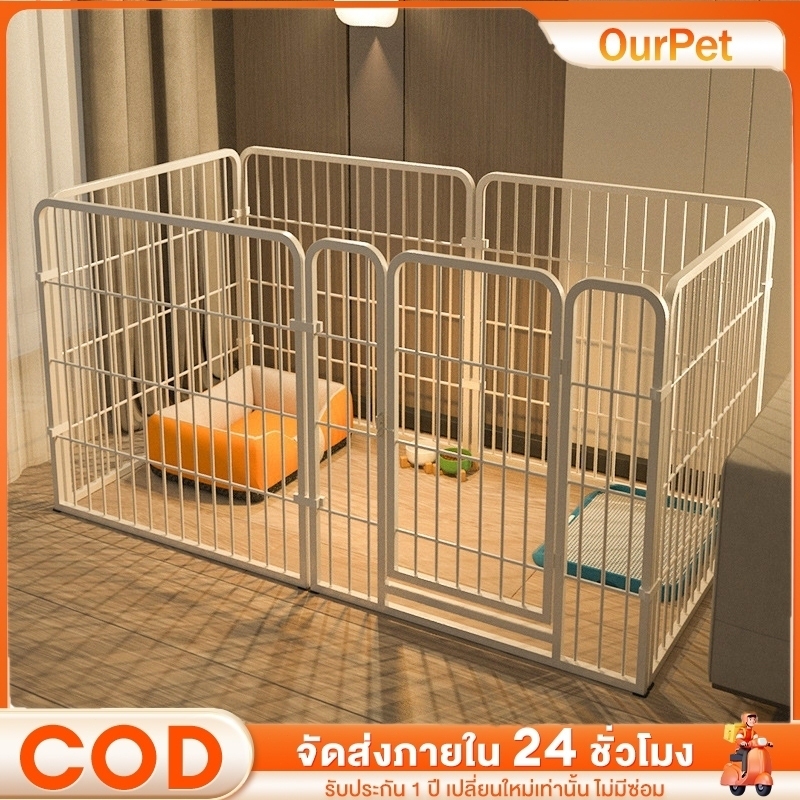 รูปสินค้า Greenpets รั้วสัตว์เลี้ยง กรงสุนัขใหญ่ 160 80 ซม. ที่ใหญ่พิเศษ คอกสุนัข พับได้อิสระ คอกกั้นสุนัข ท่อเหล็กพับได้หนา ใหญ่ คอกหมา