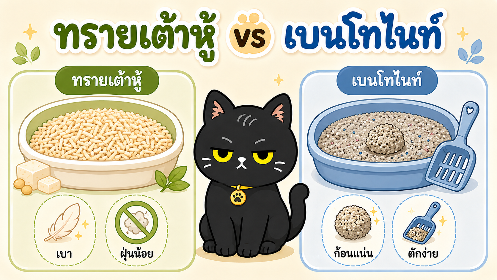 ภาพประกอบบทความ ทรายเต้าหู้ vs เบนโทไนท์ ต่างกันยังไง แบบไหนดีกว่า?