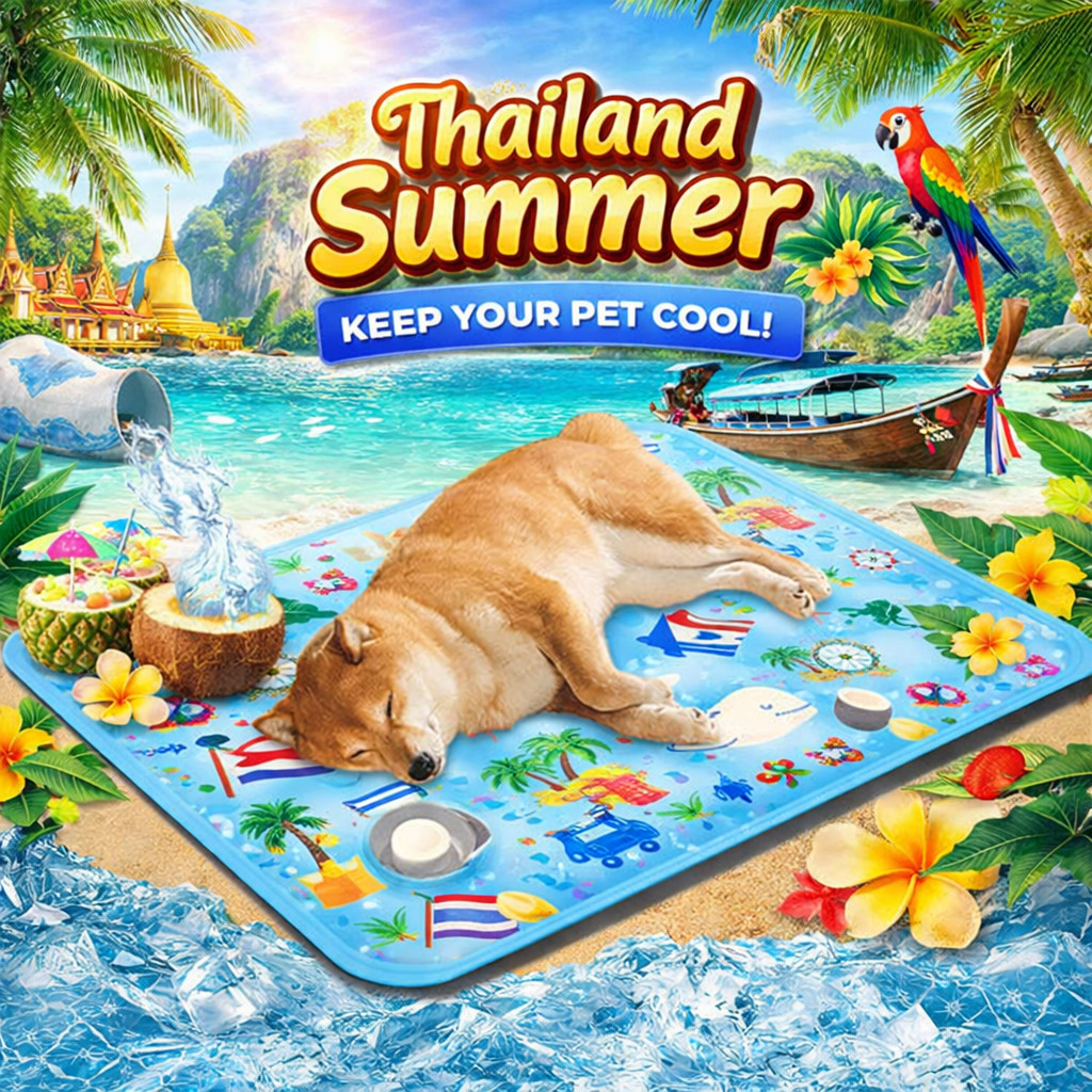 รูปสินค้า ที่นอนเจลเย็นสัตว์เลี้ยง แผ่นเจลเย็นคลายร้อน สำหรับแมวและสุนัข