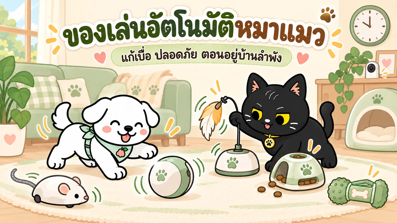 ภาพประกอบบทความ ของเล่นอัตโนมัติหมาแมวช่วยแก้เบื่อได้จริงไหม? เปิดทิ้งไว้ตอนอยู่บ้านคนเดียวปลอดภัยไหม