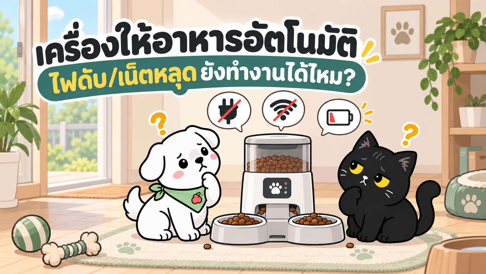ภาพประกอบบทความ เครื่องให้อาหารอัตโนมัติ ไฟดับ/เน็ตหลุดยังทำงานได้ไหม?