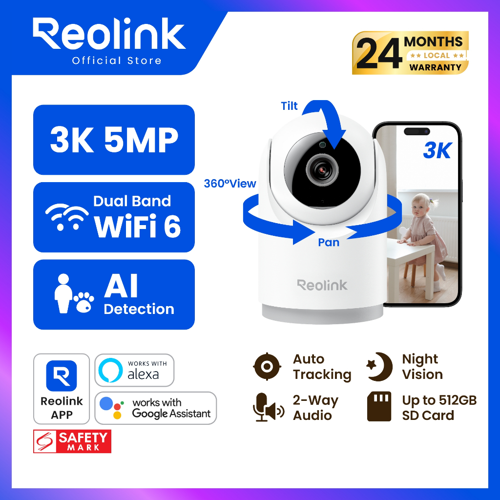 รูปสินค้า Reolink E331 กล้องวงจรปิดในบ้าน 5MP