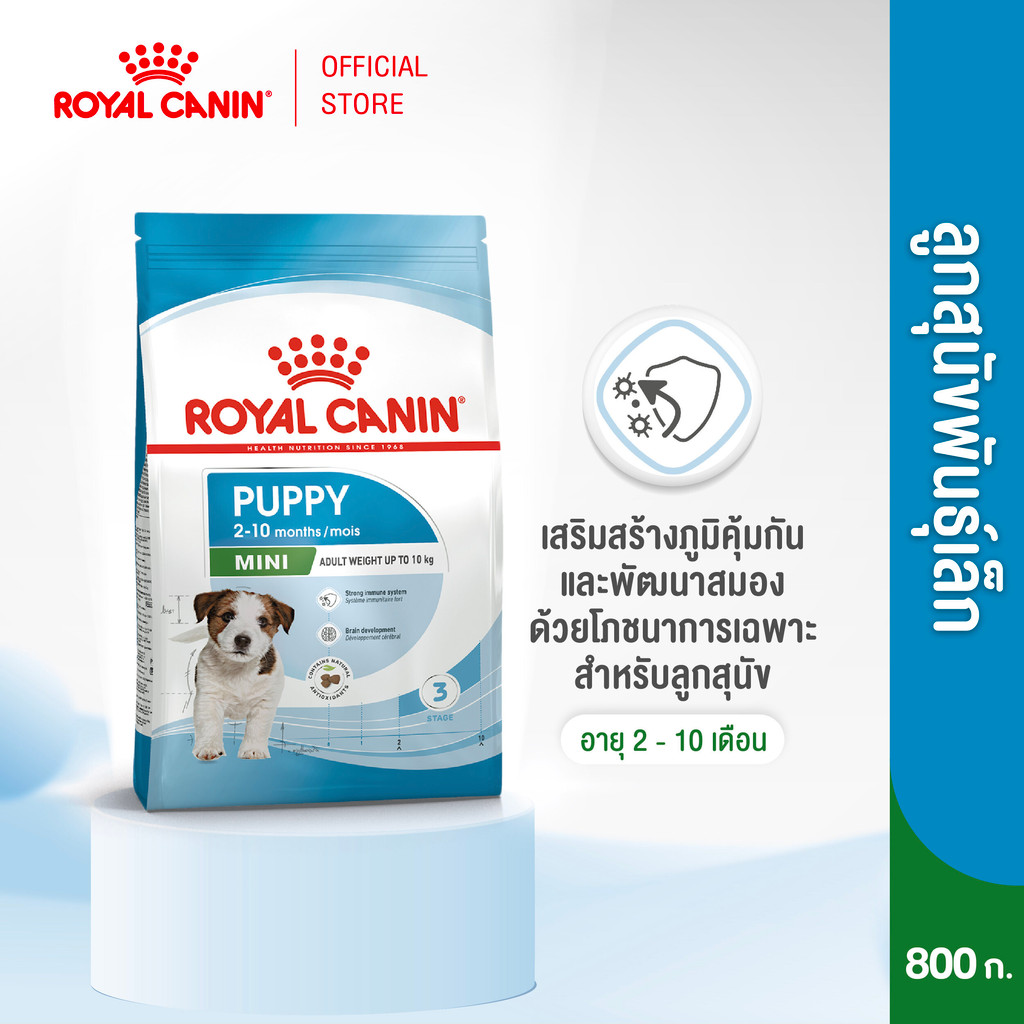 รูปสินค้า Royal Canin Mini Puppy อาหารเม็ดลูกสุนัขพันธุ์เล็ก 800 กรัม
