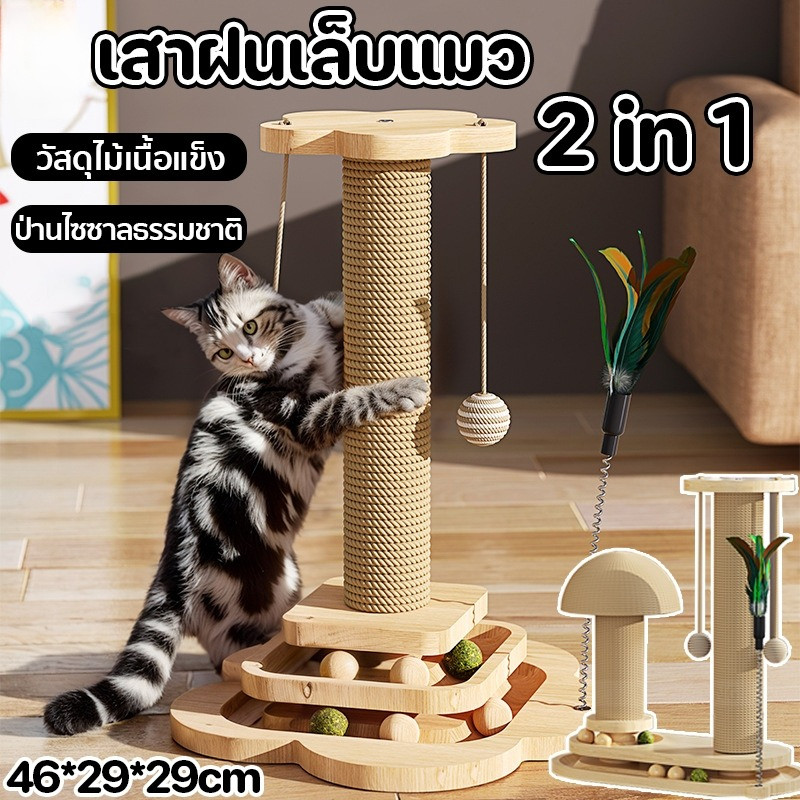 รูปสินค้า Pet Record เพ็ท เลคคอร์ด ที่ฝนเล็บแมว2-in-1 ลับเล็บแมว ของเล่นแมว เสาลับเล็บแมว