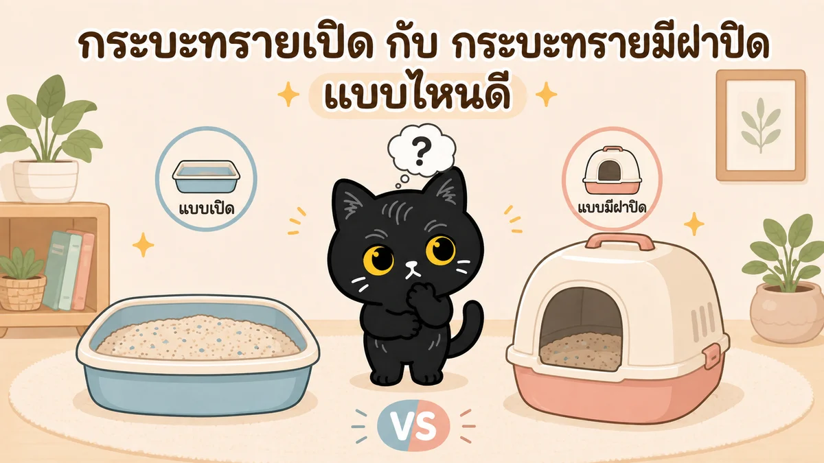 ภาพประกอบบทความ กระบะทรายเปิด vs มีฝาปิด แบบไหนดี? เลือกให้เหมาะทั้งคนและแมว