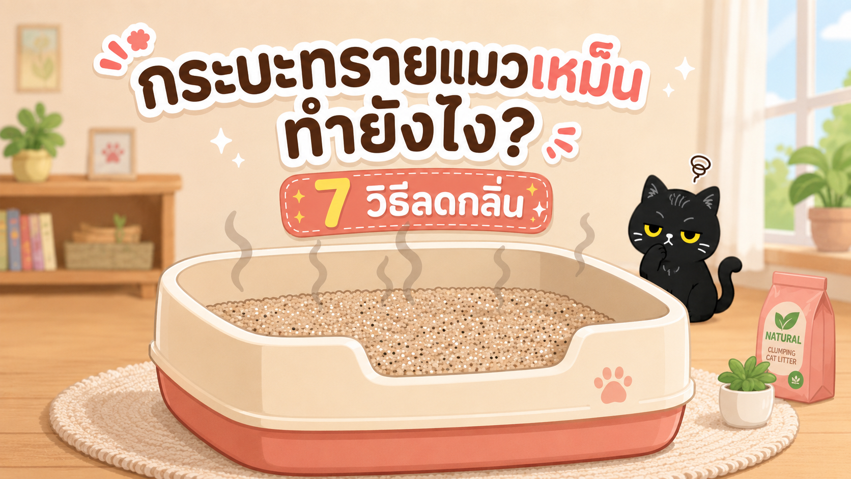 ภาพประกอบบทความ กระบะทรายแมวเหม็น ทำยังไง? 7 วิธีลดกลิ่นแบบไม่ต้องพึ่งน้ำหอม