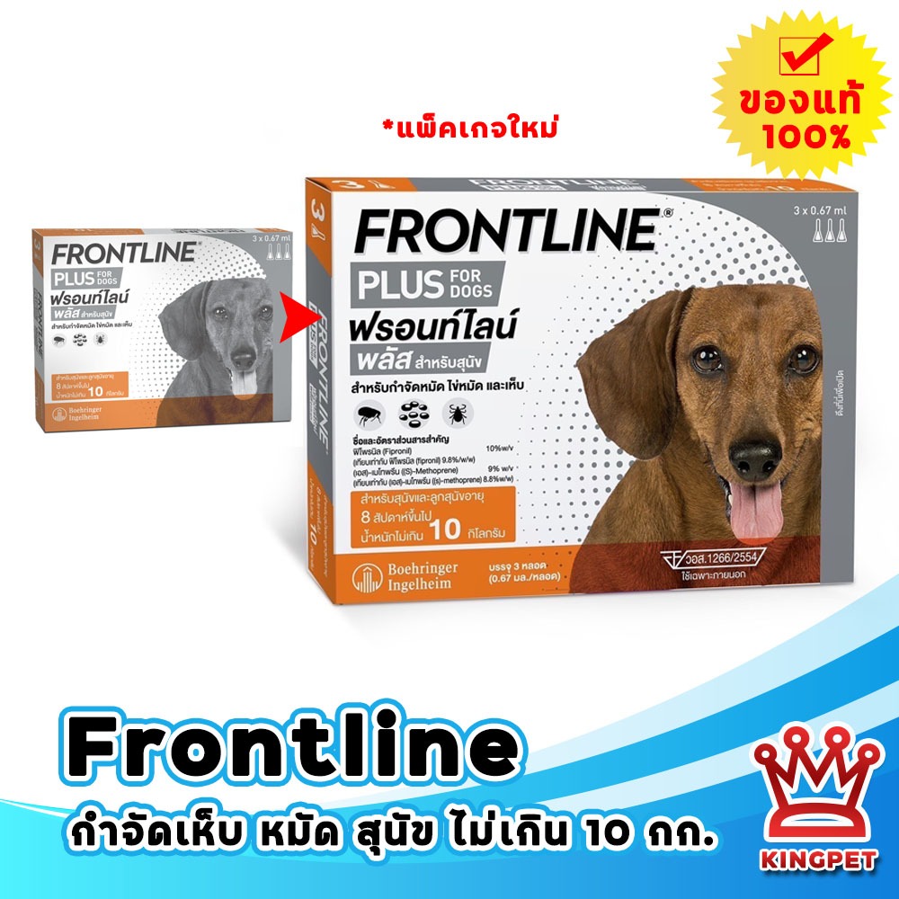 รูปสินค้า FRONTLINE Spot On Plus Dog-S .. ส้ม สำหรับสุนัข 0–10 กก.