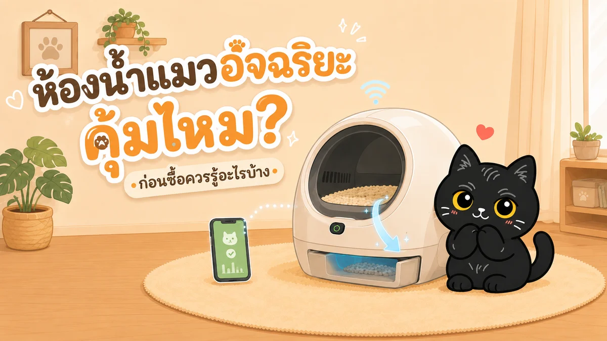 ภาพประกอบบทความ ห้องน้ำแมวอัจฉริยะดีไหม? ทำงานยังไง ใช้แล้วชีวิตดีขึ้นจริงหรือเปล่า