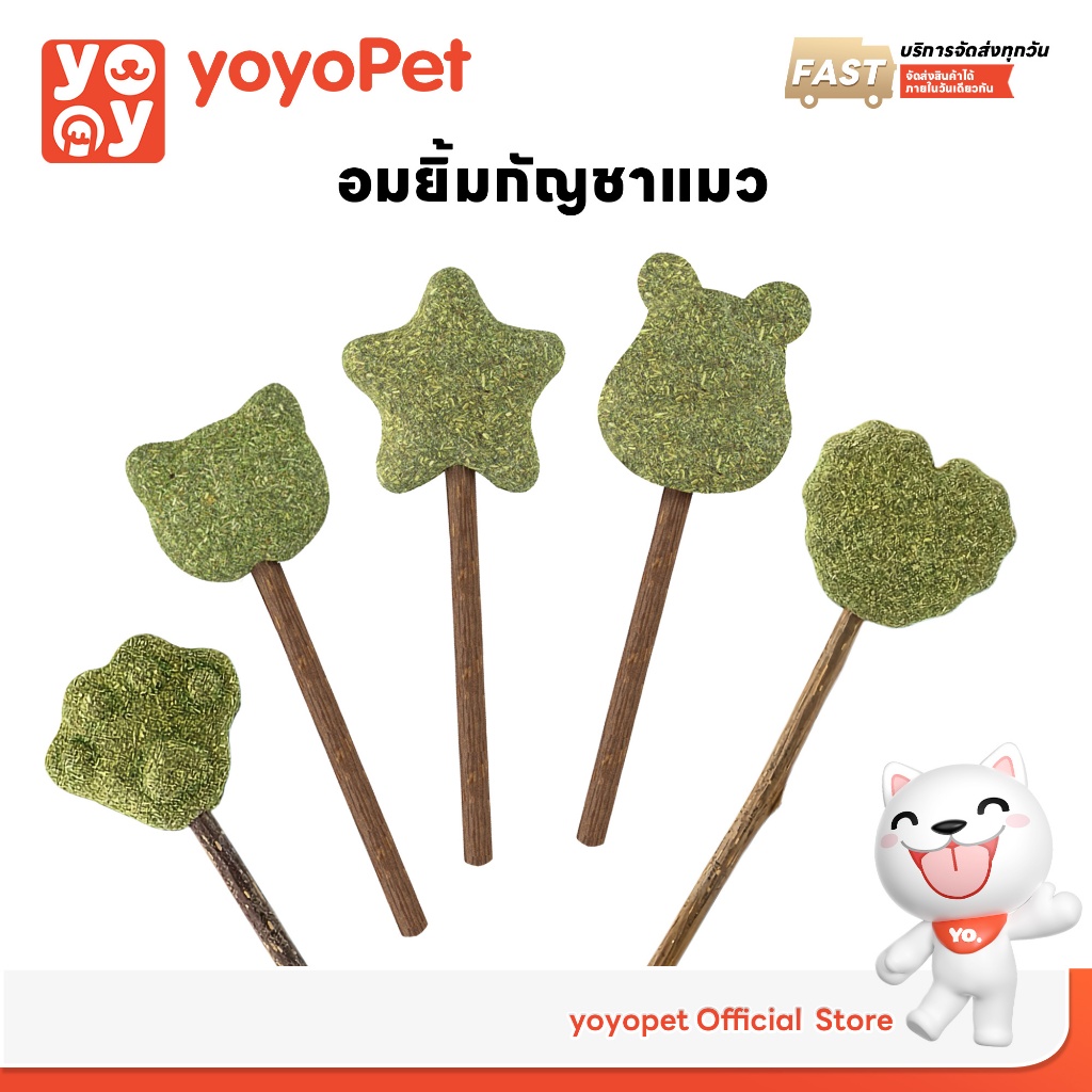 รูปสินค้า YoYo Pet โยโย่เพ็ท yoyopet Catnip Lollipop อมยิ้มแคทนิปเสียบไม้มาทาบิ สมุนไพรแมวฟิน