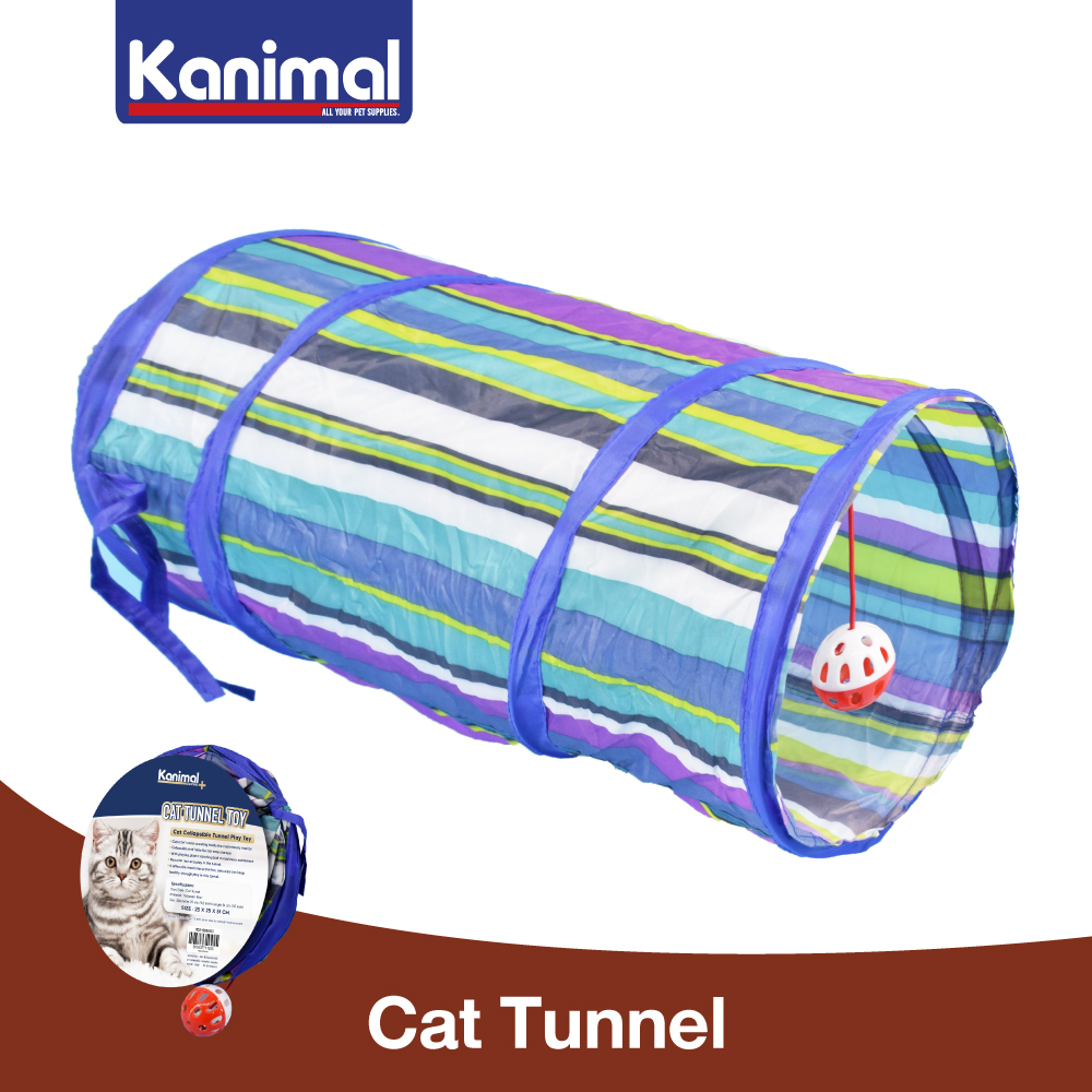 รูปสินค้า Kanimal 505003 Tunnel ของเล่นแมว อุโมงค์พับได้ พร้อมลูกบอลหลากสี สำหรับแมวทุกสายพันธุ์ Size S ขนาด 25x25x51 ซม.